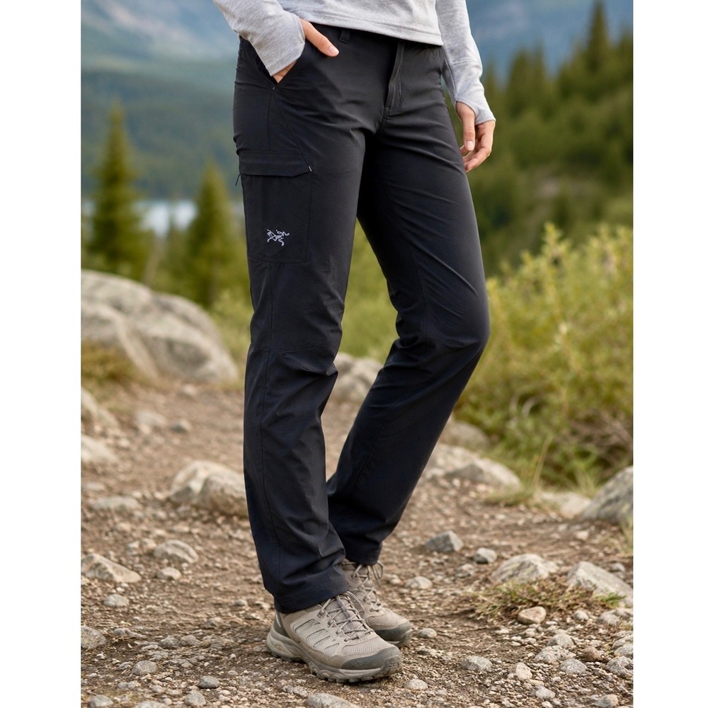 Arc’teryx Alroy Hiking Pants Women’s 8 Black Stretch Trail - Picture 3 of 16